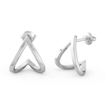 Load image into Gallery viewer, Chevron Earrings in White Gold
