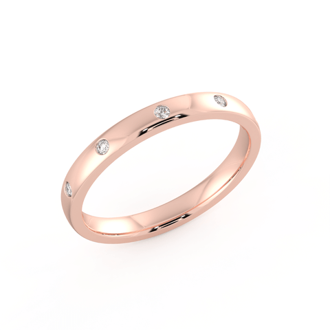 5 Stone Diamond Band in Rose Gold