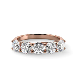 5 Stone Diamond Trellis Ring in Rose Gold