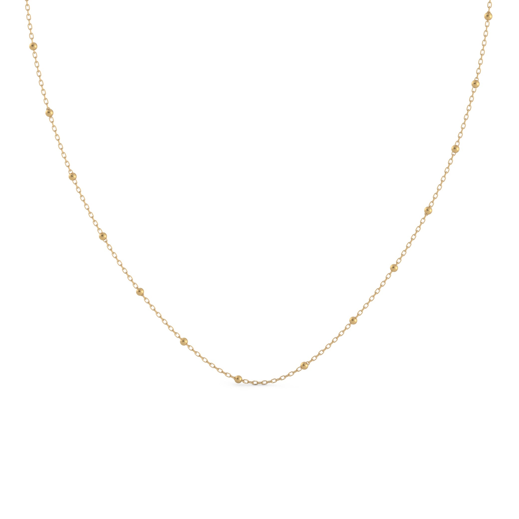 Gold Beaded Necklace Chain