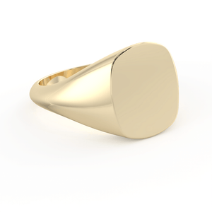 Cushion Signet Ring in Yellow Gold