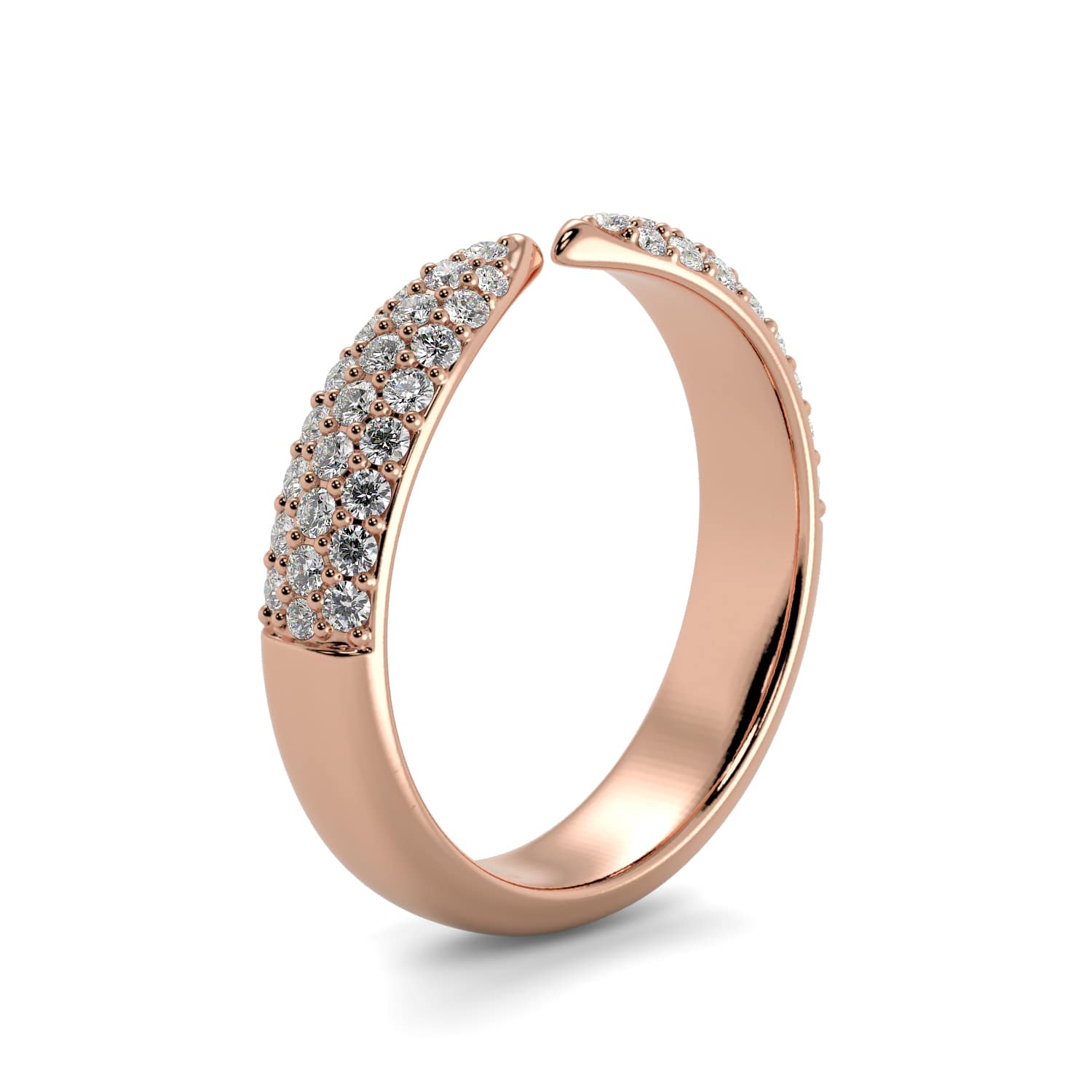 Diamond Claw Stack Ring in Rose Gold