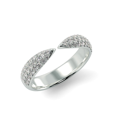 Diamond Claw Stack Ring in White Gold
