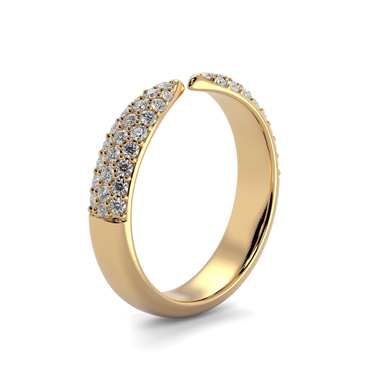 Diamond Claw Stack Ring in Yellow Gold