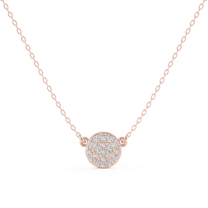 Diamond Disc Necklace in Rose Gold