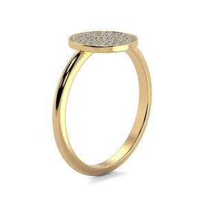 Diamond Disk Ring in Yellow Gold