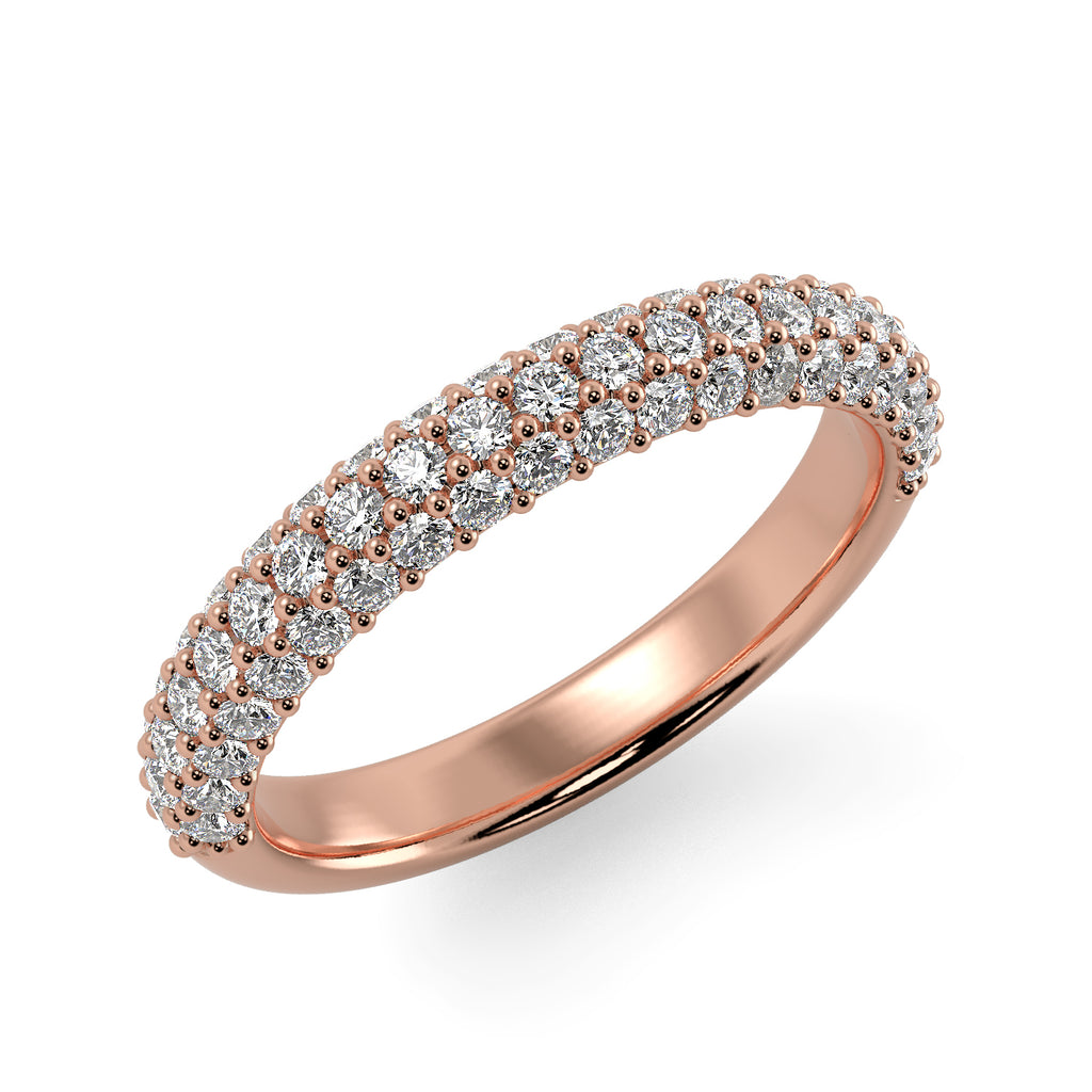 Diamond Dome Half Eternity Band in Rose Gold