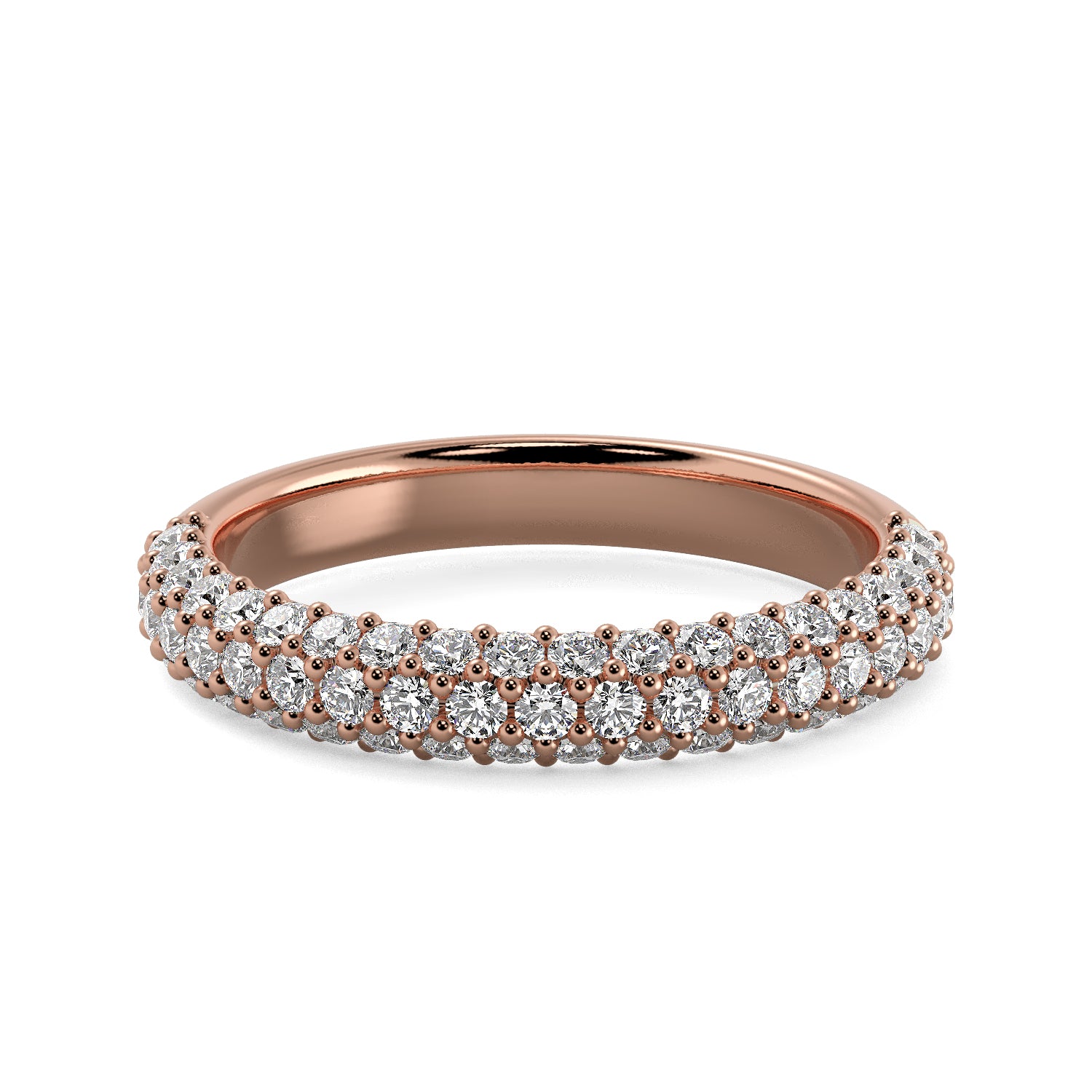 Diamond Dome Half Eternity Band in Rose Gold