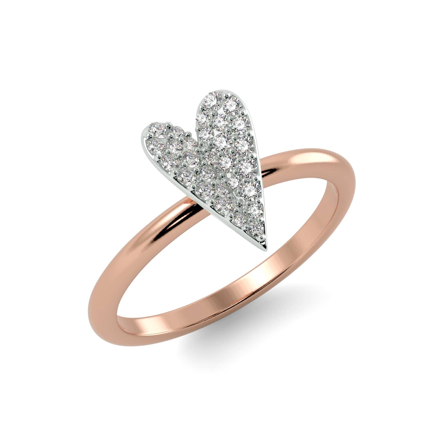 Diamond Heart Ring in Rose Gold