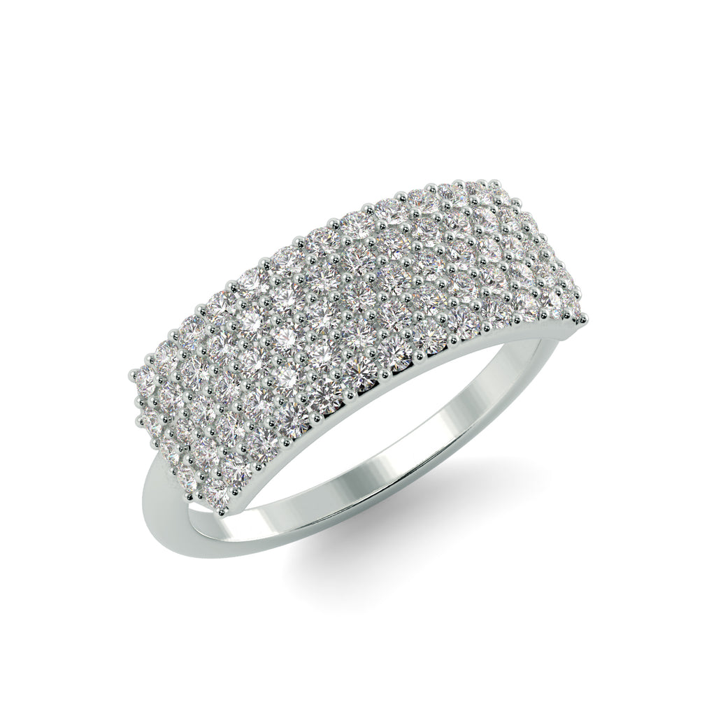 Diamond Plate Ring in White Gold