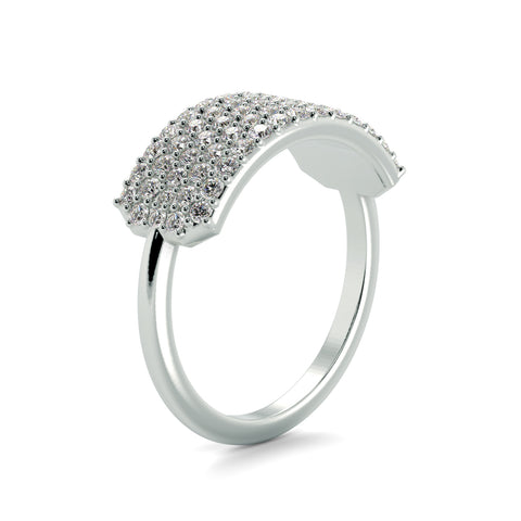 Diamond Plate Ring in White Gold