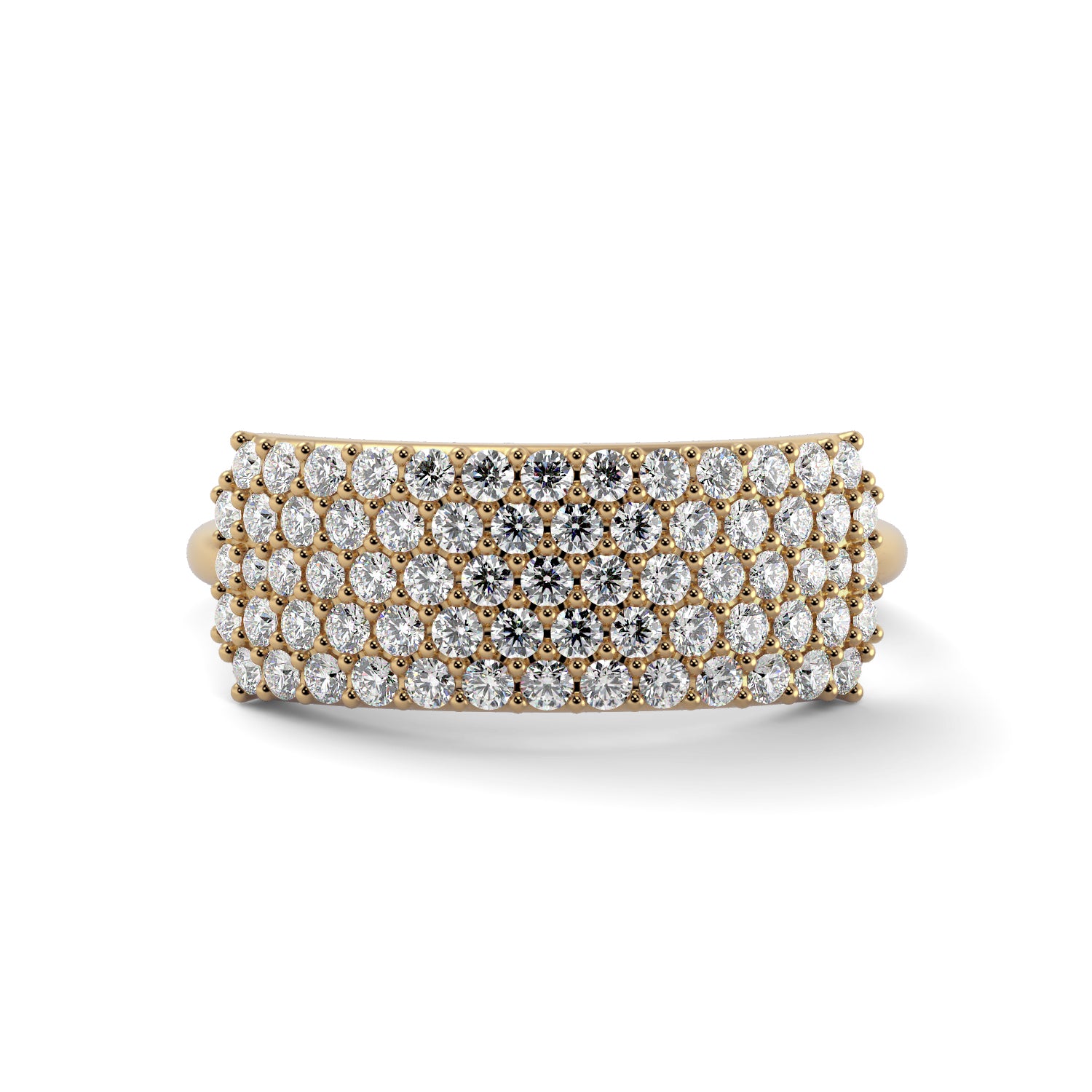 Diamond Plate Ring in Yellow Gold