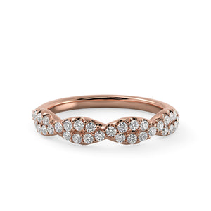 Diamond Twist Ring in Rose Gold