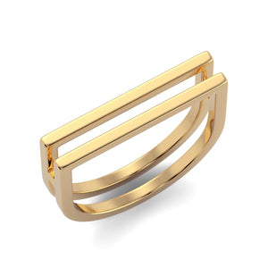 Double Bar Ring in Yellow Gold