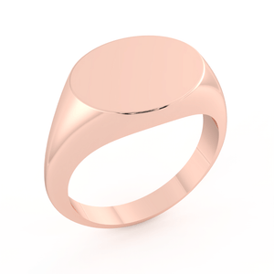 Landscape Oval Signet Ring in Rose Gold