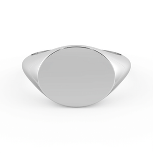 Landscape Oval Signet Ring in White Gold