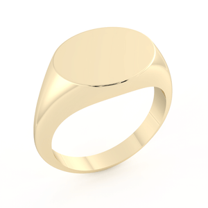 Landscape Oval Signet Ring in Yellow Gold