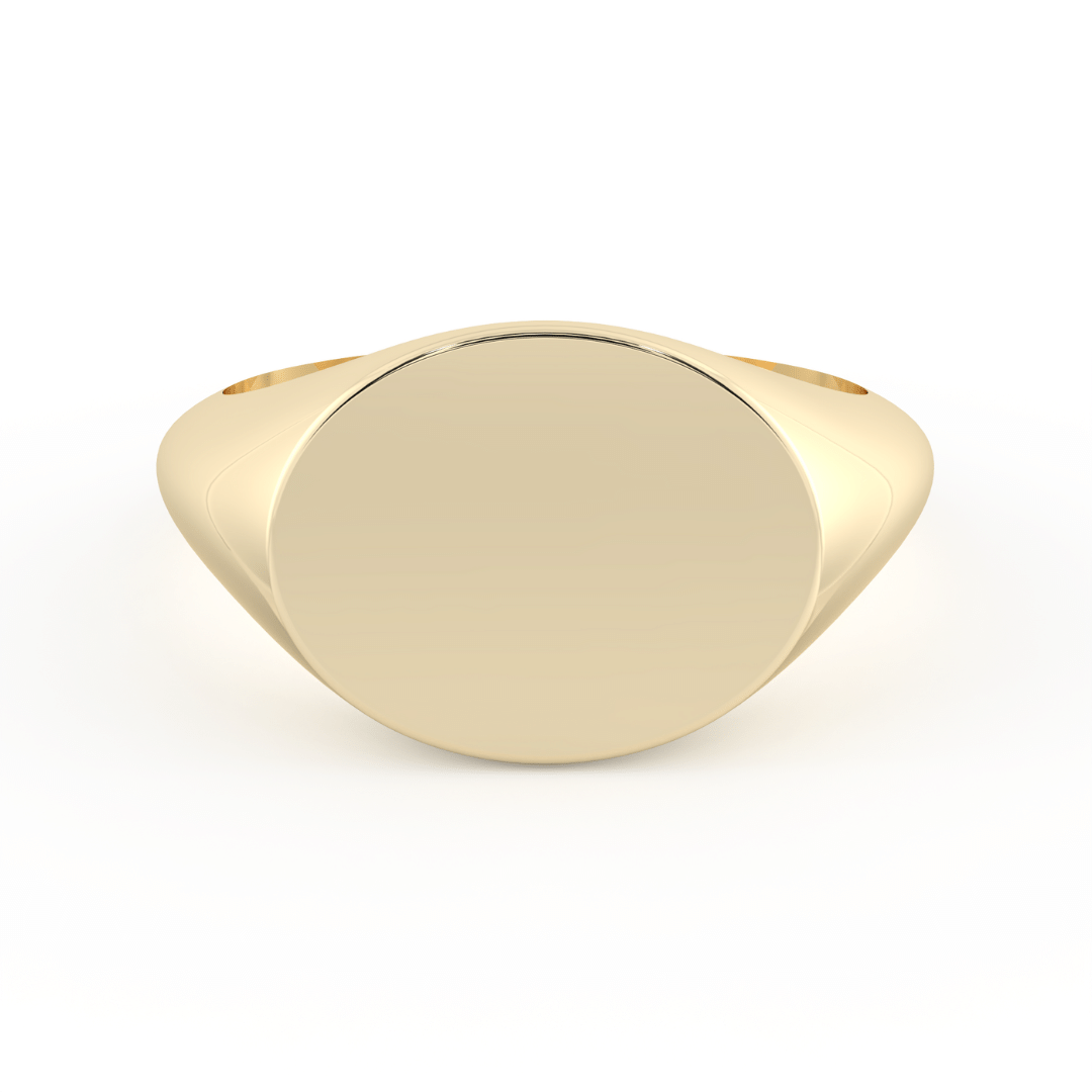 Landscape Oval Signet Ring in Yellow Gold