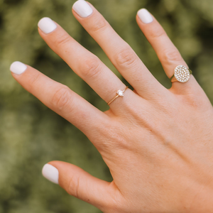 Petite Pear Diamond Ring in White Gold