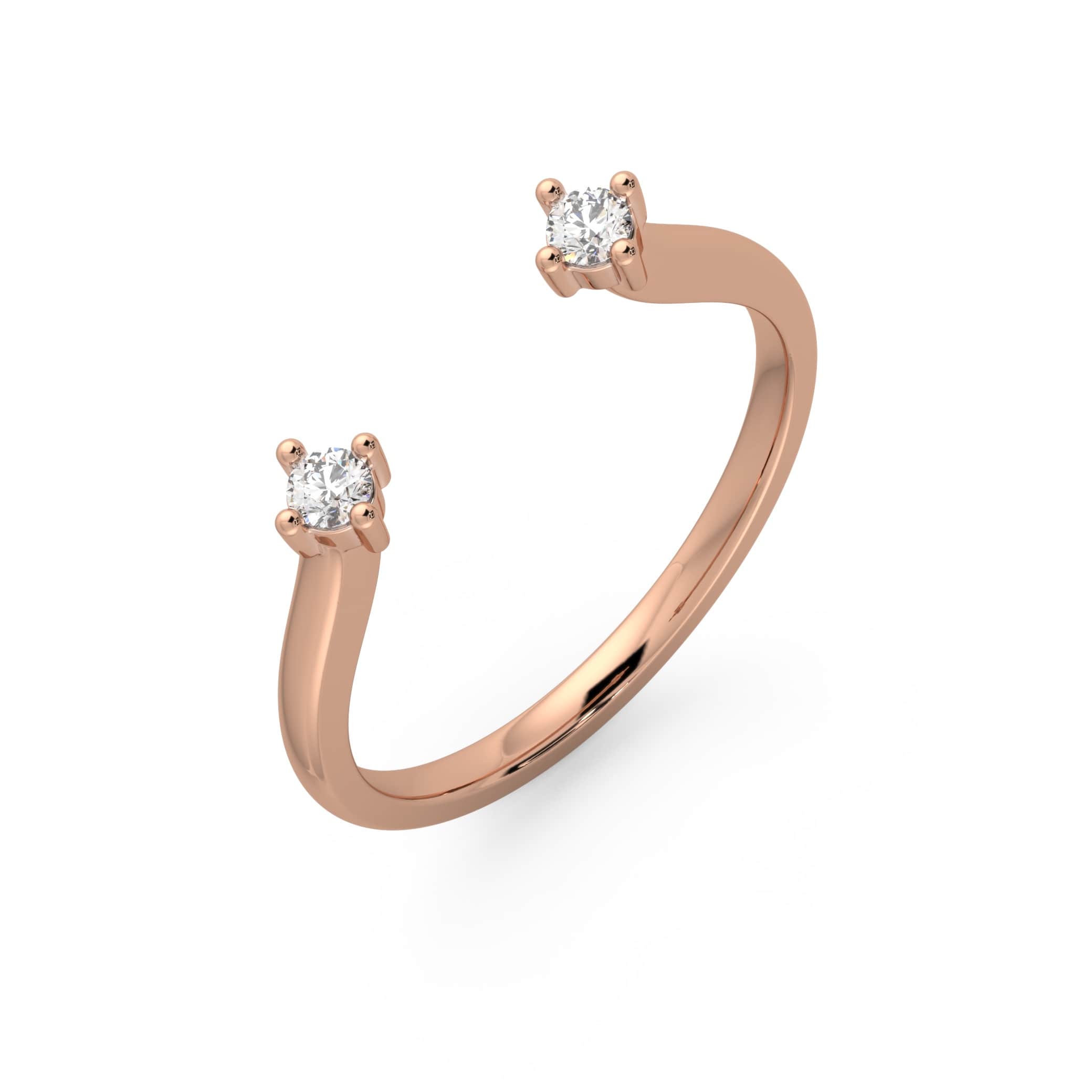 Diamond Twin Ring in Rose Gold