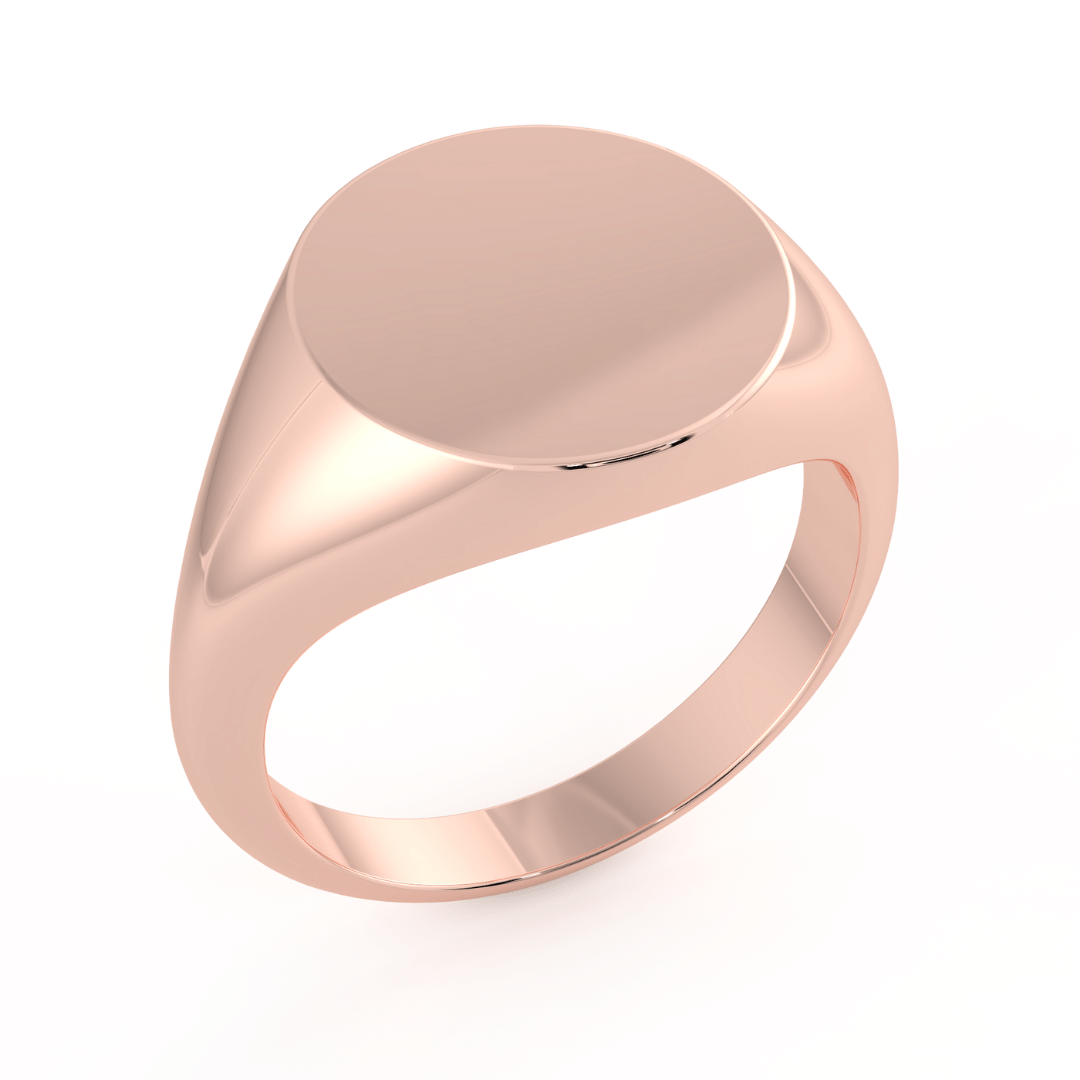 Round Signet Ring in Rose Gold