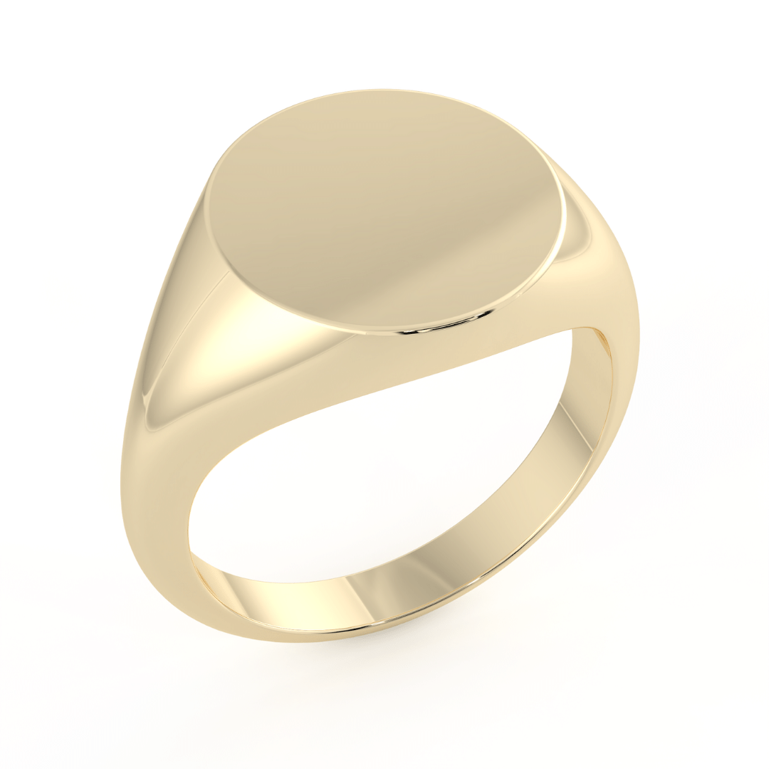 Round Signet Ring in Yellow Gold