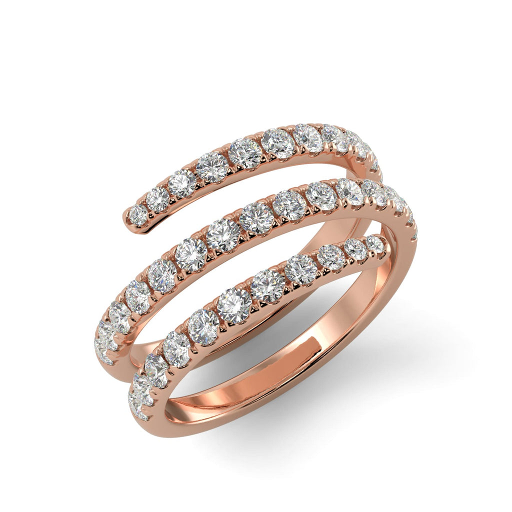 Spiral Diamond Ring in Rose Gold