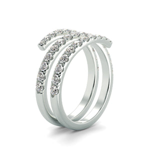 Spiral Diamond Ring in White Gold