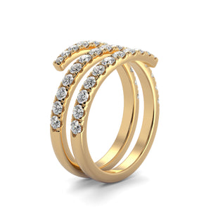 Spiral Diamond Ring in Yellow Gold