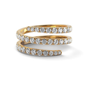 Spiral Diamond Ring in Yellow Gold